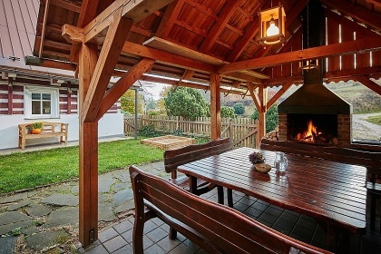 Krkonošská chalupa - kachlová kamna - Janské Lázně