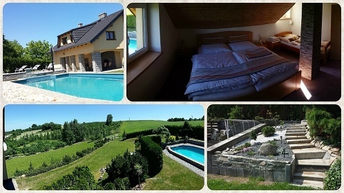 Vila Glassberg - bazén a hřiště - Hněvošice