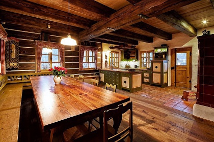 Chalupa Krkonoe - sauna a kachlov kamna