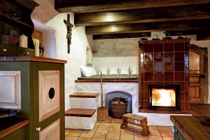 Chalupa Krkonoe - sauna a kachlov kamna