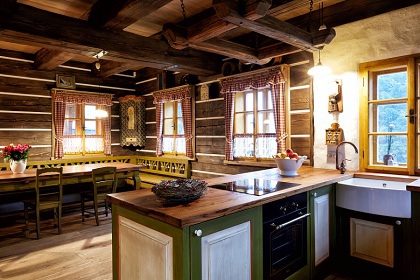 Chalupa Krkonoe - sauna a kachlov kamna