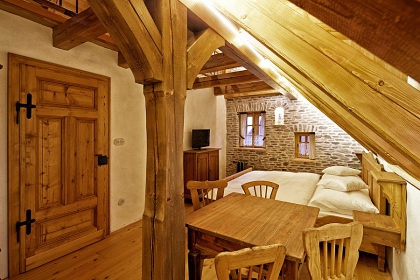 Chalupa Krkonoe - sauna a kachlov kamna