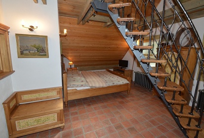 Chalupa Krkonoe - bazn a sauna - ern hora