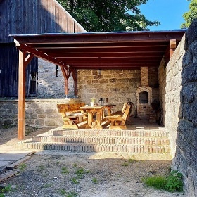 Chalupa Jizerky - kachlov kamna - Jindichov