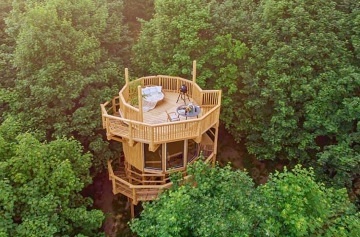 Glamping v korun�ch strom� - v�hled na Je�t�d