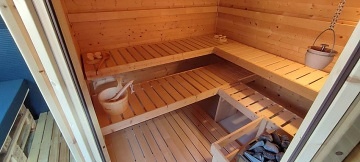 Rodinn� chaty u S�zavy - sauna a koupac� sud