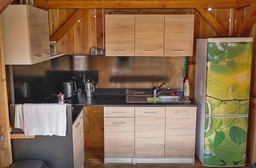 Glamping stany - v�hled na p�ehradu Slezsk� Harta