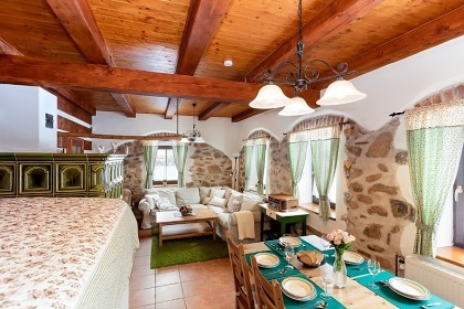 �umavsk� chalupa Plech� - sauna a kachlov� kamna