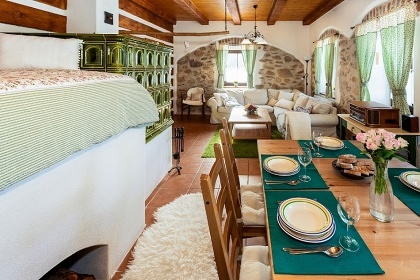 �umavsk� chalupa Plech� - sauna a kachlov� kamna