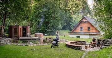Chata koupací jezírko a sauna - apartmány Jeseníky
