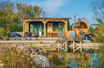 Glamping koupací jezírko a wellness - jižní Morava