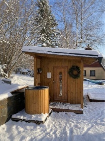 Chalupa sauna a kachlov� kamna - Vrbno p. Prad�dem