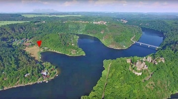 Chata s baznem - pehrada Vranov - Corntejn