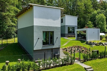 Dv� chaty - Fajt�v kopec - p�ehrada Mosti�t�