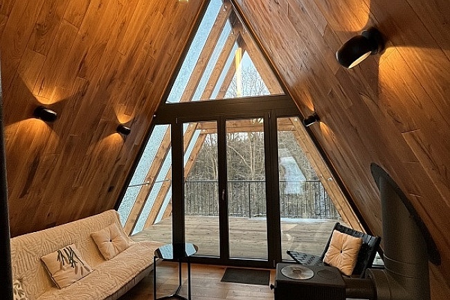 Glamping chata se saunou - p�ehrada Rozko�