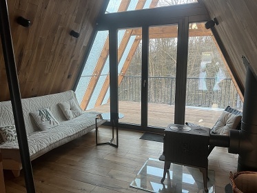 Glamping chata se saunou - p�ehrada Rozko�