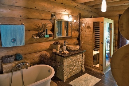 Kanadský srub - wellness a bazén - Šternberk