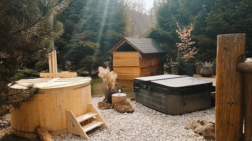 Kanadský srub - wellness a bazén - Šternberk