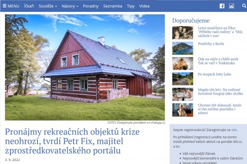 ROZHOVOR - Pronájmy rekreačních objektů v období krize.